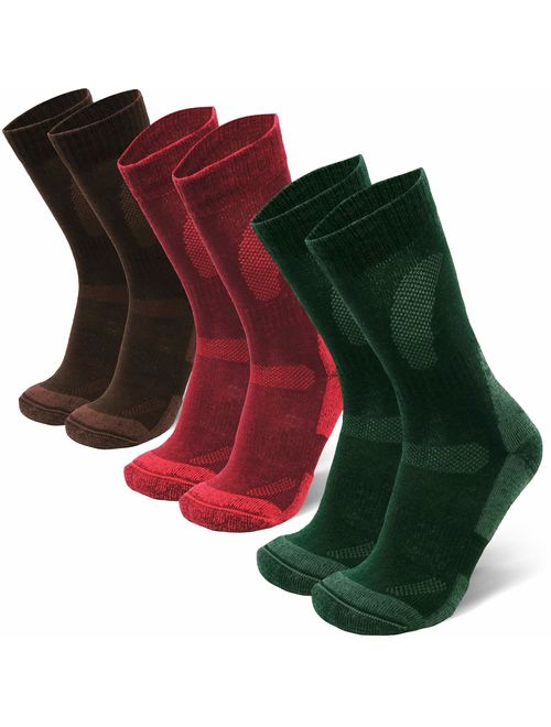 Merino Wool Hiking & Walking Socks for Men, Women & Kids, Trekking, Outdoor, Cushioned, Breathable 3 Pack