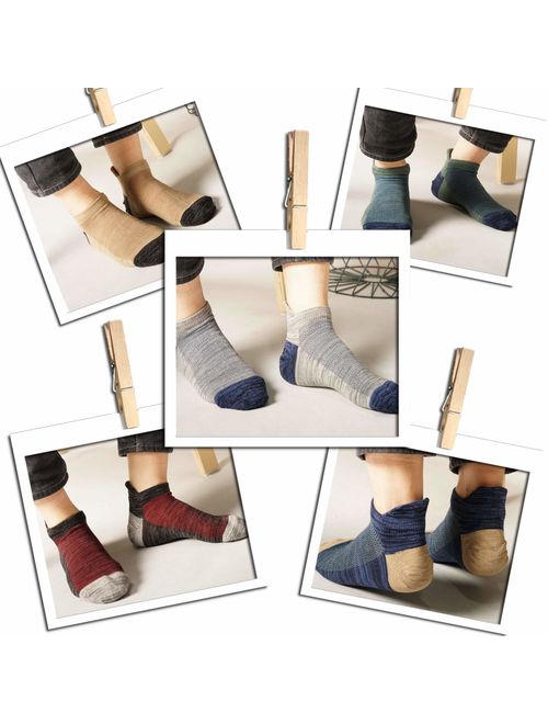 M&Z Mens Low Cut Ankle Non-slid Socks Cotton Mesh Top Fresh Ventilation Socks S/M/L