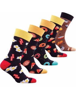 Socks n Socks-Mens 5pair Luxury Colorful Cotton Fun Novelty Dress Socks Gift Box