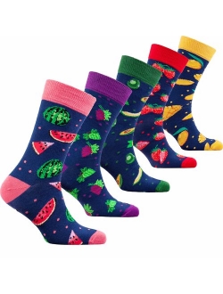 Socks n Socks-Mens 5pair Luxury Colorful Cotton Fun Novelty Dress Socks Gift Box