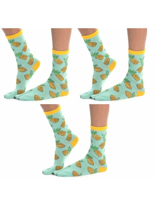 V-Toe Big Toe Flip Flop Socks Cotton 3 Pairs Casual Tabi Style Stylish Fun Premium Cotton Blend