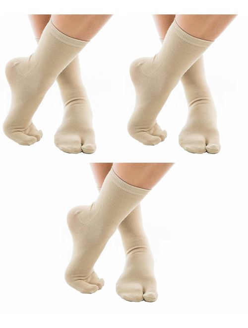 V-Toe Big Toe Flip Flop Socks Cotton 3 Pairs Casual Tabi Style Stylish Fun Premium Cotton Blend