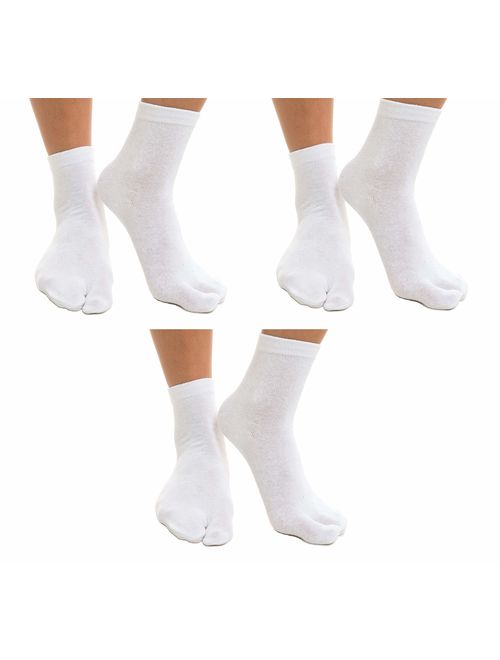 V-Toe Big Toe Flip Flop Socks Cotton 3 Pairs Casual Tabi Style Stylish Fun Premium Cotton Blend