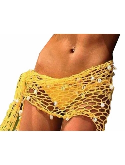 Swimwear Cover Up,Sexy Fashion Beach Hand Crochet Shawl Capelet Cover Up Sunscreen Net Triangle Fishnet Skirt (SJJ9)