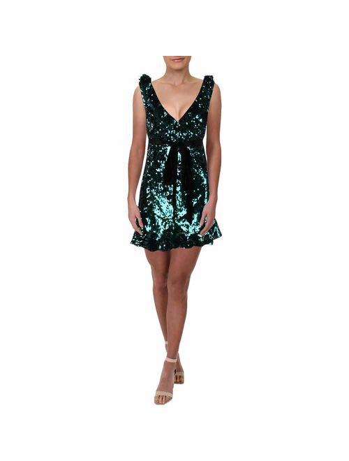 Free People Womens Sequined Mini Party Dress