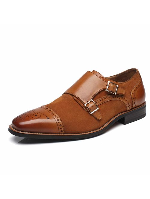 La Milano Mens Leather Double Monk Strap Loafer