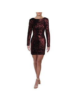 DRESS THE POPULATION Women's Lola Long Sleeve Sequin Dress