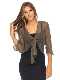 Back From Bali Womens Sheer Shrug Cardigan Lightweight Knit