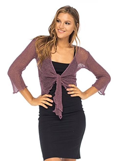 Back From Bali Womens Sheer Shrug Cardigan Lightweight Knit