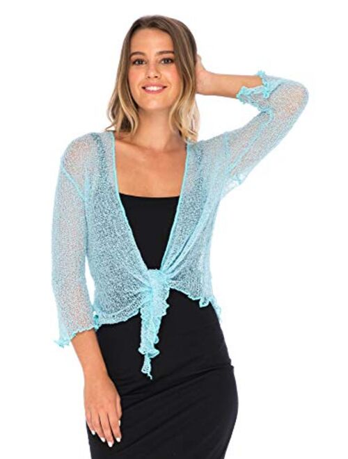 Back From Bali Womens Sheer Shrug Cardigan Lightweight Knit