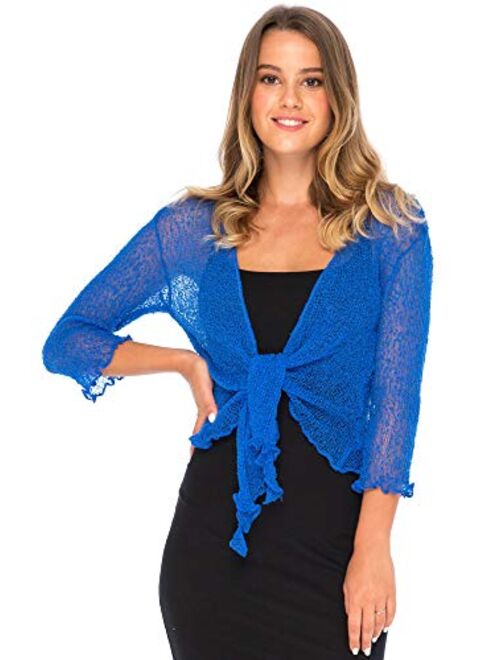 Back From Bali Womens Sheer Shrug Cardigan Lightweight Knit