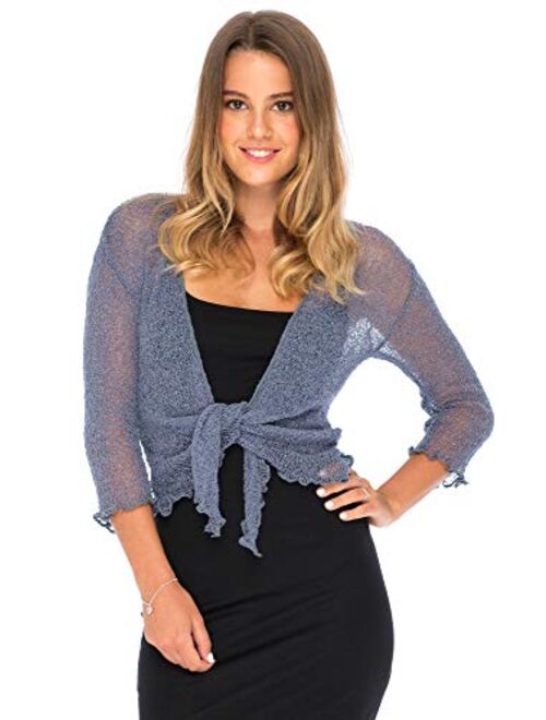 Back From Bali Womens Sheer Shrug Cardigan Lightweight Knit