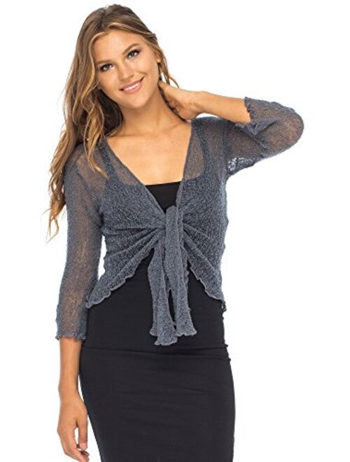 Back From Bali Womens Sheer Shrug Cardigan Lightweight Knit