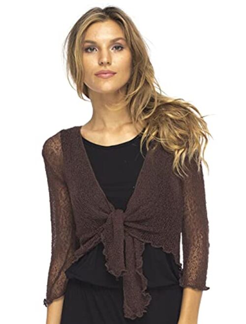 Back From Bali Womens Sheer Shrug Cardigan Lightweight Knit