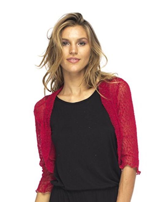 Back From Bali Womens Sheer Shrug Cardigan Cropped Bolero Jacket Lightweight Knit