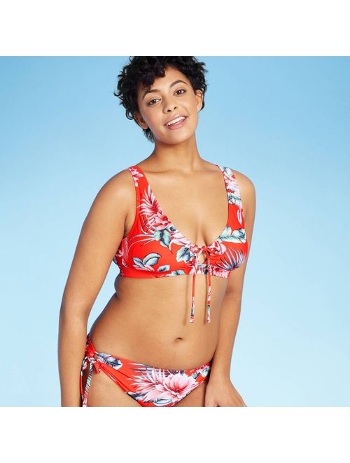 Women's Keyhole Bikini Top - Kona Sol Red Floral