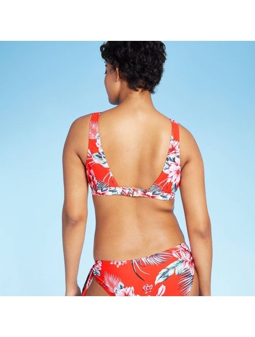 Women's Keyhole Bikini Top - Kona Sol Red Floral