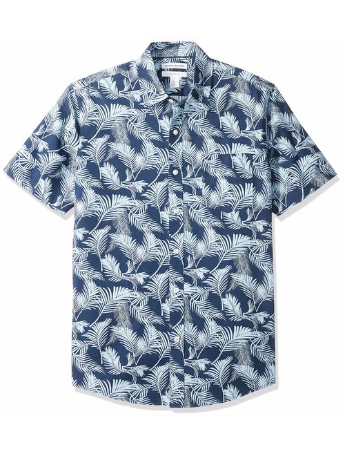 Amazon Essentials Men's Slim-fit Short-Sleeve Print Shirt