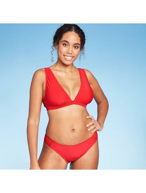 Women's Caged Side Detail Bikini Top - Shade & Shore Red