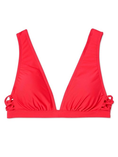 Women's Caged Side Detail Bikini Top - Shade & Shore Red