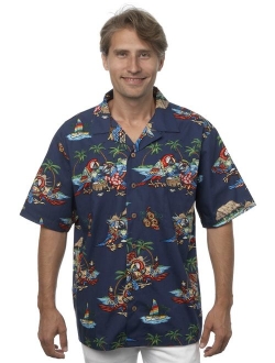 Benny's Mens Parrots and Margaritas Parrothead Hawaiian Shirt