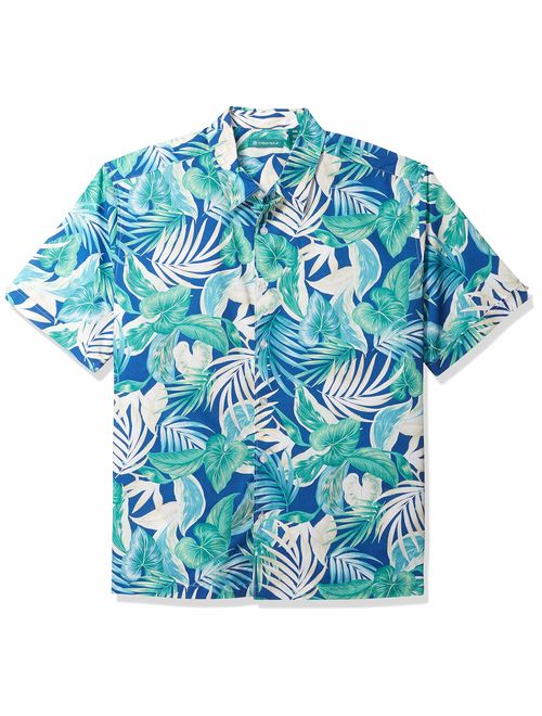 Cubavera Men's Bold Tropical Leaf Pattern Shirt