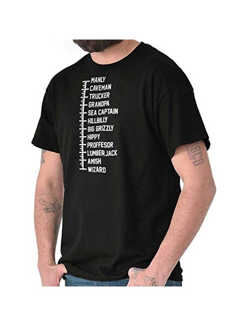 Brisco Brands Beard Measure Manly Facial Hair Hipster Man T Shirt