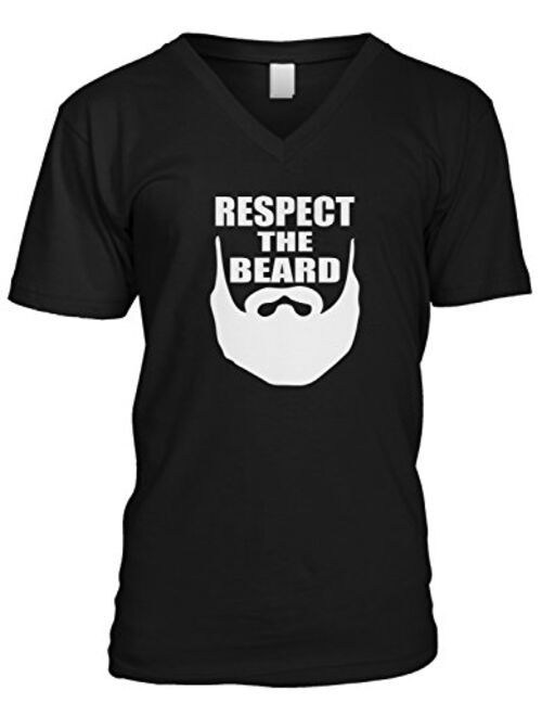 Amdesco Men's Respect The Beard V-Neck T-Shirt