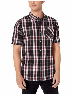 LRG Men's Lifted Research Group Short Sleeve Woven Button Up Shirt