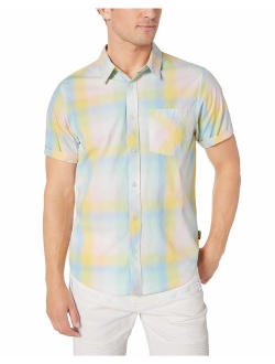 LRG Men's Lifted Research Group Short Sleeve Woven Button Up Shirt