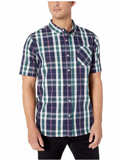 LRG Men's Lifted Research Group Short Sleeve Woven Button Up Shirt