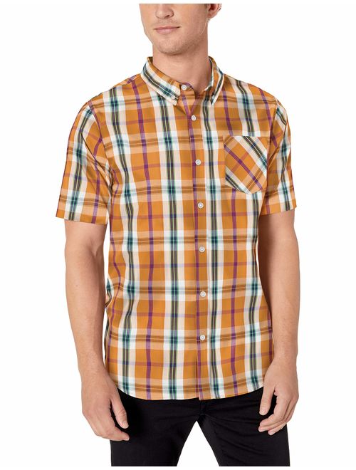 LRG Men's Lifted Research Group Short Sleeve Woven Button Up Shirt