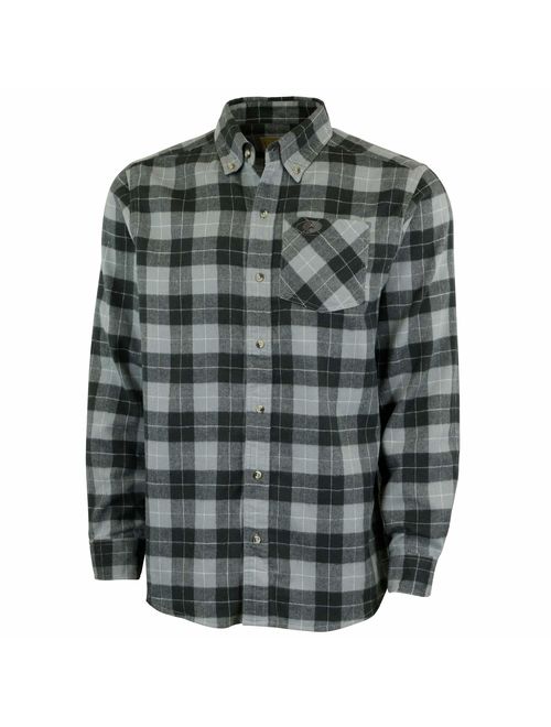 Mossy Oak Flannel Shirt for Men, Buffalo Plaid Long Sleeve Mens Flannel Shirts