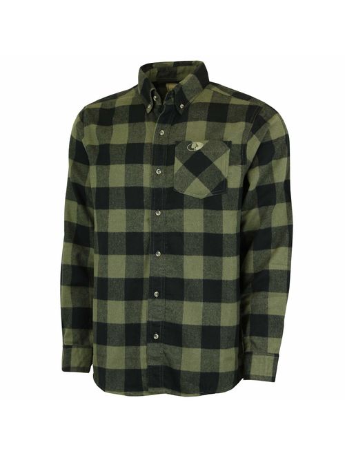 Mossy Oak Flannel Shirt for Men, Buffalo Plaid Long Sleeve Mens Flannel Shirts