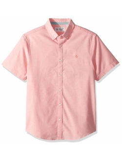 Original Penguin Men's Short Sleeve Core Oxford Button Down Shirt with Stretch