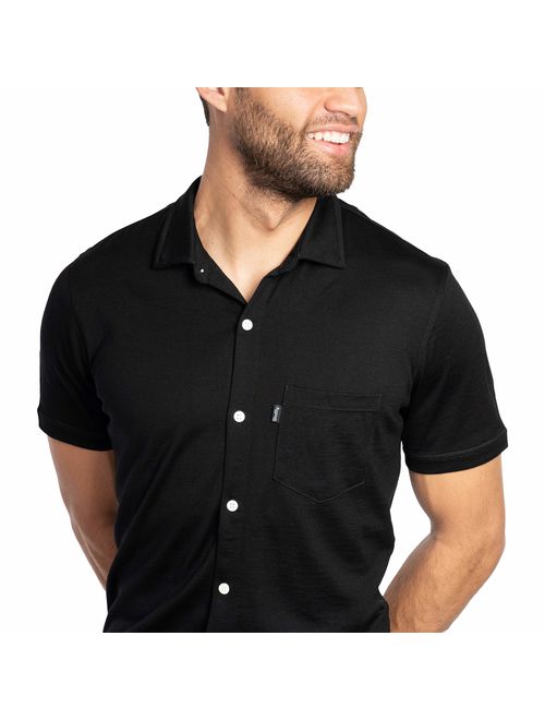 Woolly Clothing Men's Merino Wool Button Up - Wicking Breathable Anti-Odor