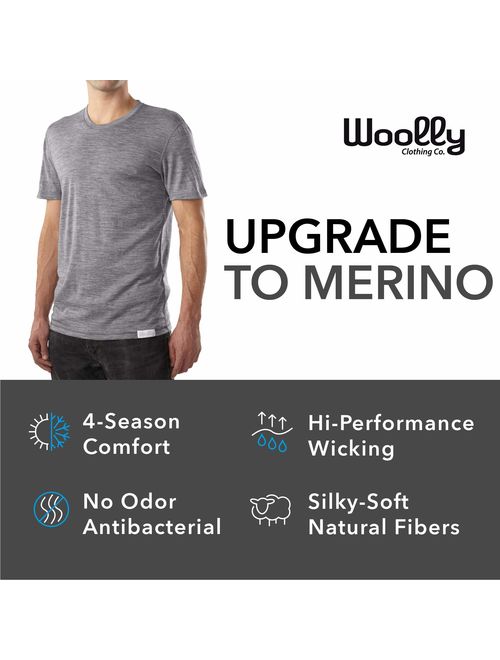 Woolly Clothing Men's Merino Wool Button Up - Wicking Breathable Anti-Odor