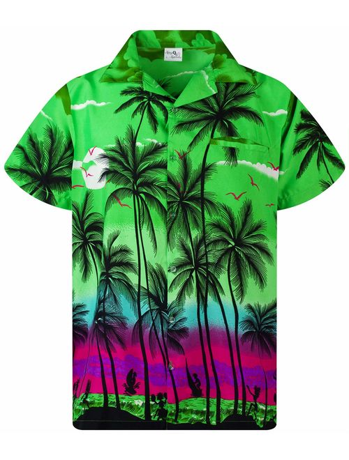 King Kameha Hawaiian Shirt for Men Funky Casual Button Down Very Loud Shortsleeve Unisex Beach