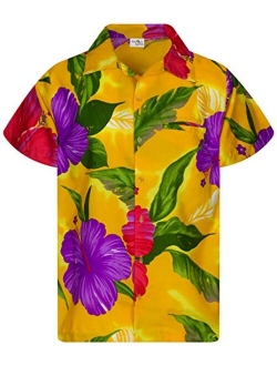 Hawaiian Shirt for Men Funky Casual Button Down Very Loud Shortsleeve Unisex Big Flower