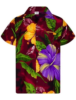 Hawaiian Shirt for Men Funky Casual Button Down Very Loud Shortsleeve Unisex Big Flower