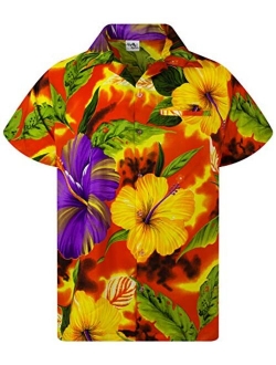 Hawaiian Shirt for Men Funky Casual Button Down Very Loud Shortsleeve Unisex Big Flower