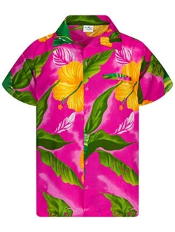 Hawaiian Shirt for Men Funky Casual Button Down Very Loud Shortsleeve Unisex Big Flower