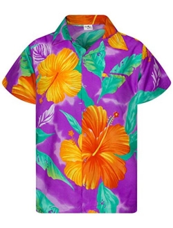 Hawaiian Shirt for Men Funky Casual Button Down Very Loud Shortsleeve Unisex Big Flower