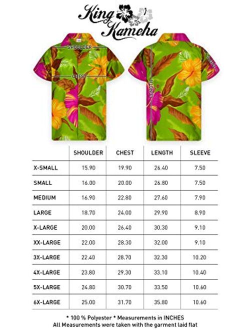 King Kameha Hawaiian Shirt for Men Funky Casual Button Down Very Loud Shortsleeve Unisex Big Flower