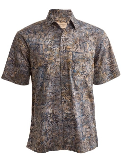 Johari West Ripple Rosso Tropical Hawaiian Cotton Batik Shirt