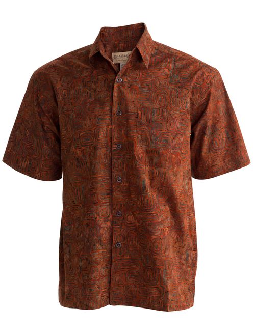 Johari West Ripple Rosso Tropical Hawaiian Cotton Batik Shirt