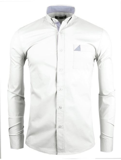 La Chaqueteria Mens Classic Slim Fit Dress Shirt Casual Shirt