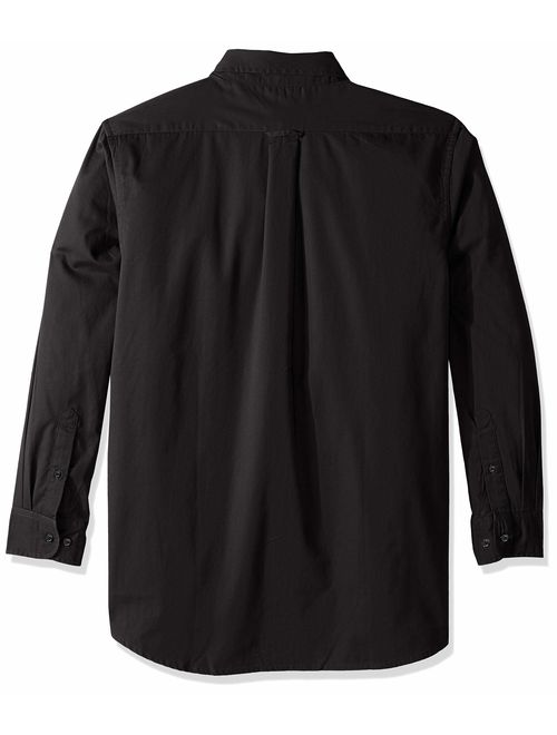 RETOV Men's Whisper Twill Shirt, Black, Medium