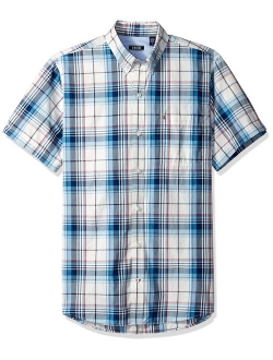 Men's Breeze Short Sleeve Button Down Plaid Shirt