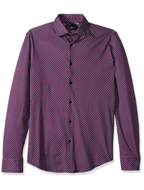 Stone Rose Men's Long Sleeve Geometric Knit Shirt